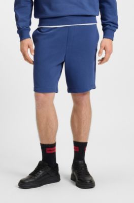 Shorts aus Baumwoll-Terry mit Logo-Print, Blau