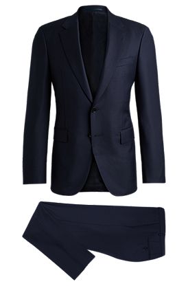 Slim-fit suit in striped virgin wool