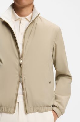 Reversible zip-up jacket in peached fabric, Beige