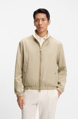 Reversible zip-up jacket in peached fabric, Beige