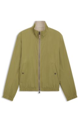 BOSS - Reversible zip-up jacket in peached fabric - Light Green