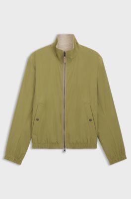Wendejacke aus angerautem Gewebe mit Rei&szlig;verschluss, Hellgr&uuml;n