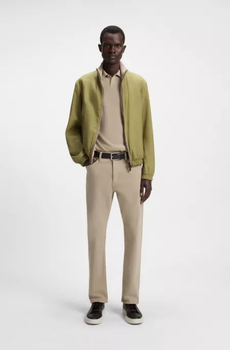 Reversible zip-up jacket in peached fabric