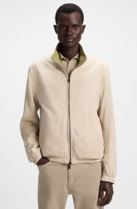 Chaqueta reversible con cremallera en tejido aterciopelado, Cal