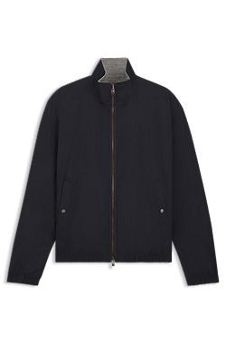 Reversible zip-up jacket in peached fabric