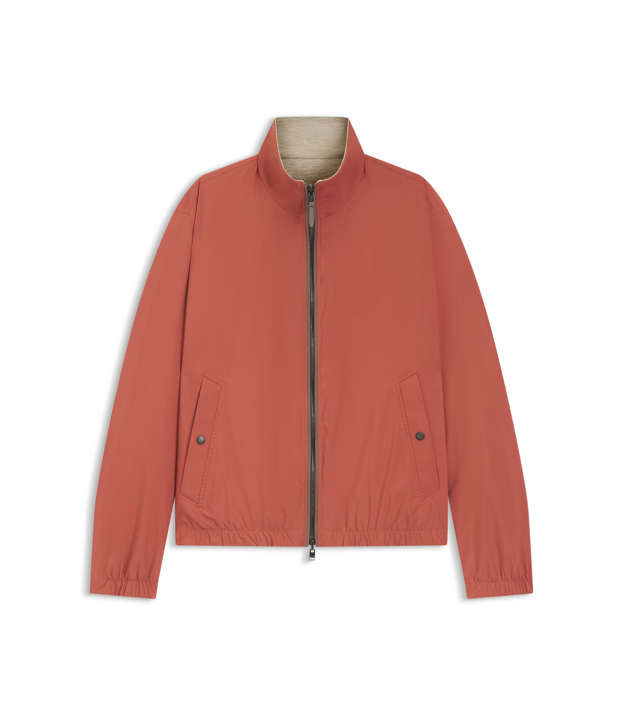 BOSS Reversible zip-up jacket in peached fabric Light Orange