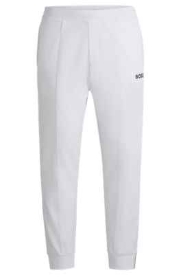 Active tracksuit bottoms in stretch gabardine, White