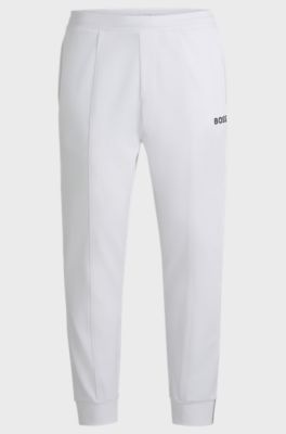 Active tracksuit bottoms in stretch gabardine, White