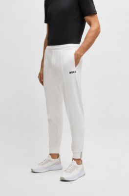 Active tracksuit bottoms in stretch gabardine, White