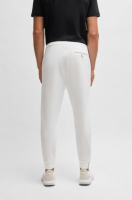 Active tracksuit bottoms in stretch gabardine, White