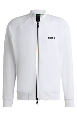 Active zip-up sweatshirt in stretch gabardine