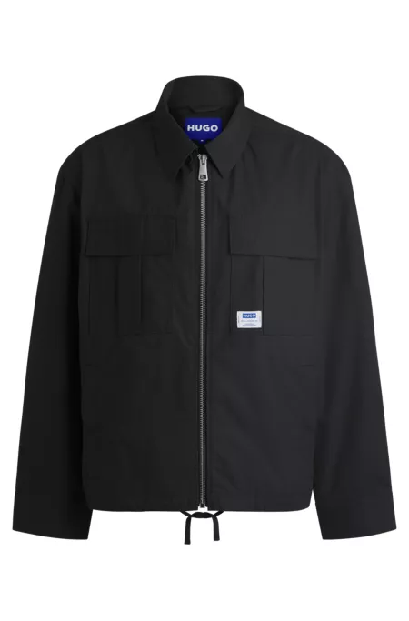 Ripstop-cotton regular-fit jacket with logo label