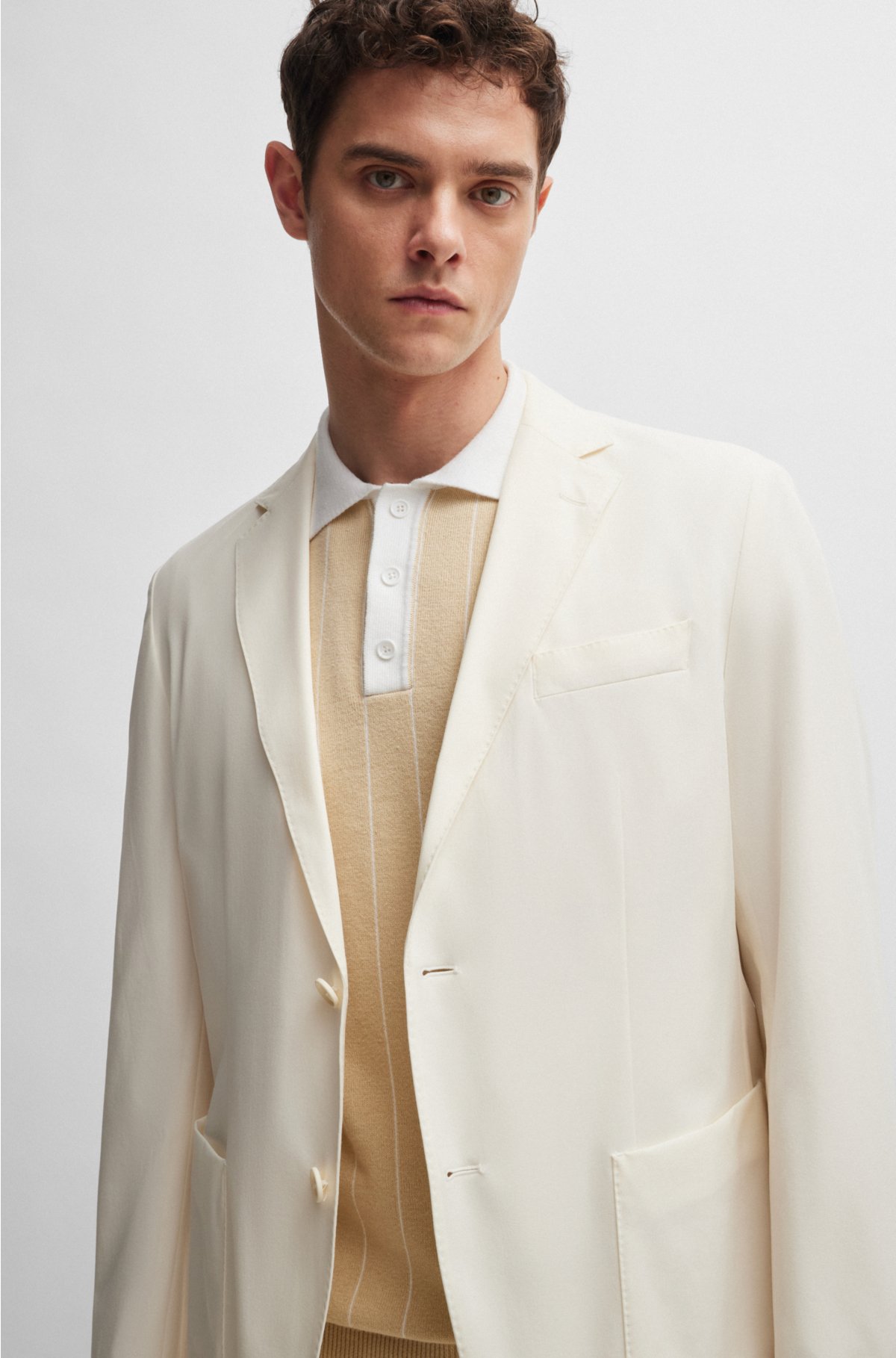 BOSS x Shohei Ohtani blazer in lightweight stretch fabric, White