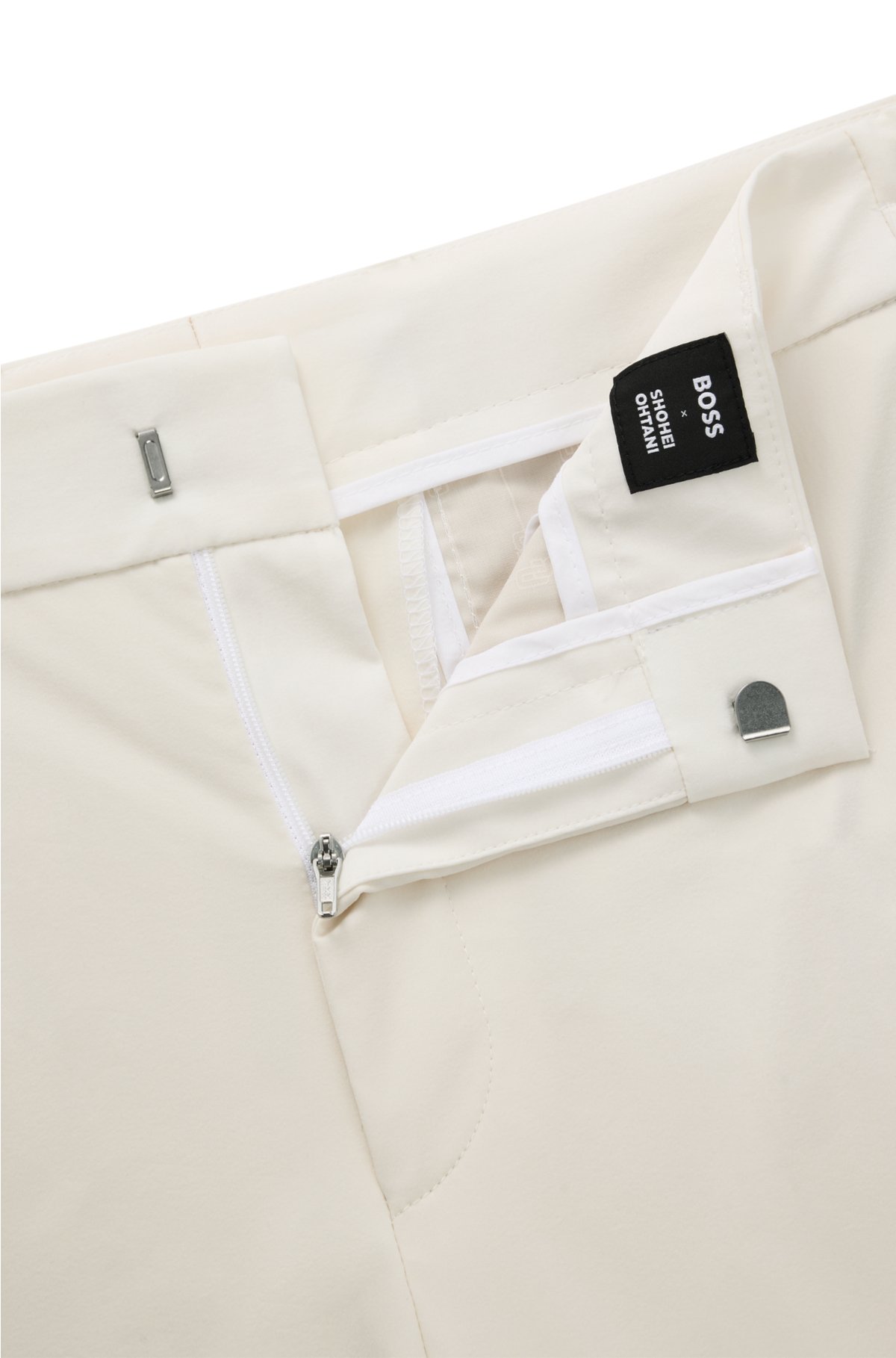 BOSS x Shohei Ohtani stretch trousers with special branding, White