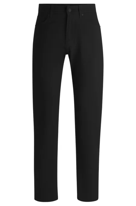 Regular-fit regular-rise trousers in stretch dobby