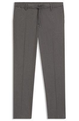 Regular-fit trousers with drawcord waist, Dark Grey