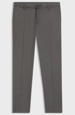 Regular-fit trousers with drawcord waist, Dark Grey