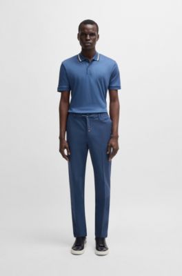 Regular-fit trousers with drawcord waist, Dark Blue