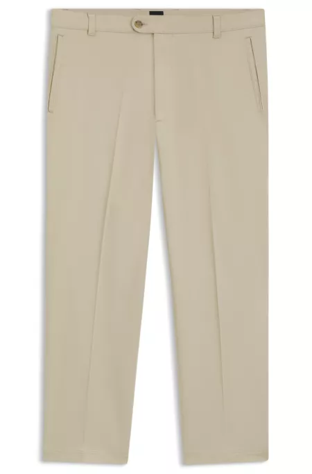 Straight-fit trousers in stretch-cotton dobby
