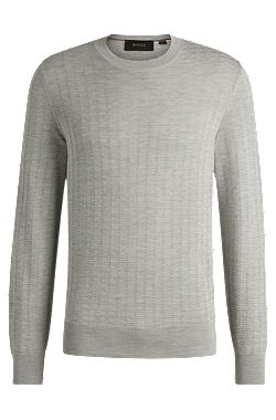 Silk sweater with knitted structure in regular fit