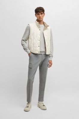 Silk sweater with knitted structure in regular fit, Light Grey