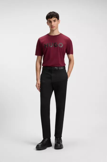 Slim-fit trousers in stretch-cotton gabardine