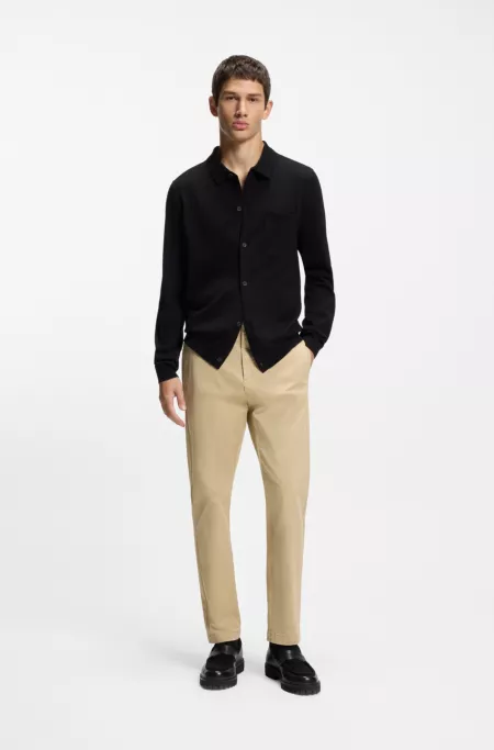 Slim-fit trousers in stretch-cotton gabardine