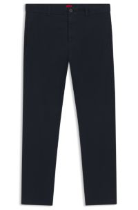 Slim-fit trousers in stretch-cotton gabardine, Dark Blue