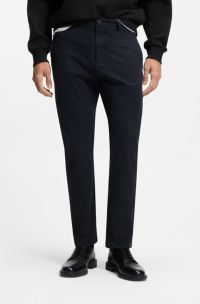 Pantalon Slim Fit en gabardine de coton stretch, Bleu foncé
