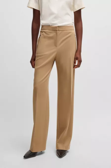 Regular-fit trousers in stretch fabric with zipped pockets