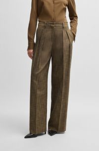 Melierte Regular-Fit Hose, Braun gemustert