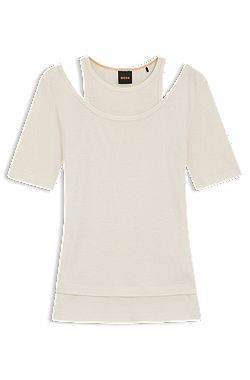 Layered top with ribbed structure