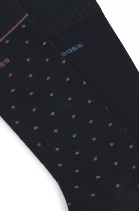 Two-pack of regular-length socks with logo details