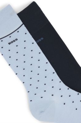 Two-pack of regular-length socks with logo details, Blue