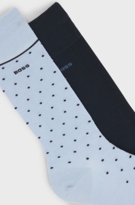 Two-pack of regular-length socks with logo details, Blue