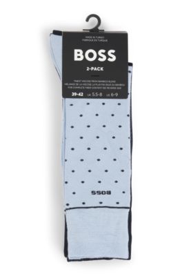 Two-pack of regular-length socks with logo details, Blue
