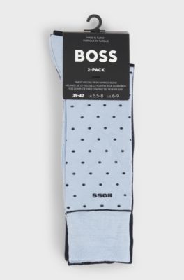 Two-pack of regular-length socks with logo details, Blue