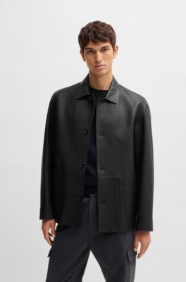 【美品】HUGO BOSS ヒューゴボス ラムナッパレザー ライダース 黒 48 HUGO BOSS (ヒューゴボス) ラムレザー フルジップ ライダース