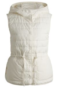 Water-repellent hooded gilet with lightweight padding , Natural