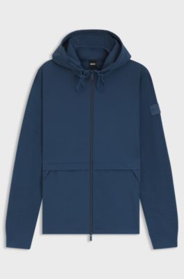 Softshell jacket with knitted details, Blue