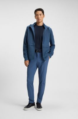 Softshell jacket with knitted details, Blue