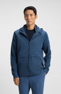 Softshell-Jacke mit Strick-Details, Blau