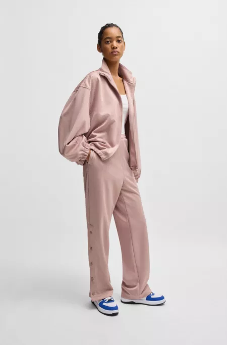 Oversized-fit jacket with all-over logo jacquard