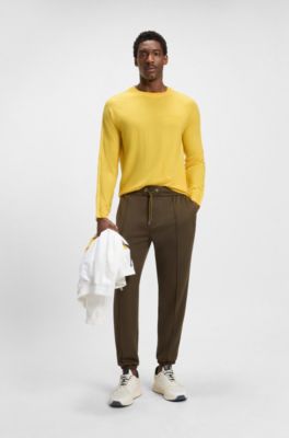 Porsche x BOSS virgin-wool sweater with sleeve details, Yellow