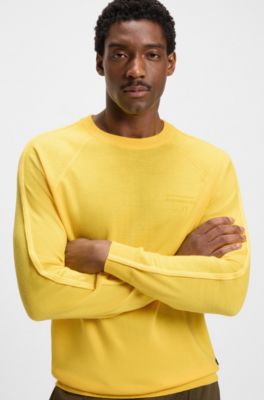 Porsche x BOSS virgin-wool sweater with sleeve details, Yellow