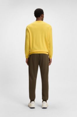 Porsche x BOSS virgin-wool sweater with sleeve details, Yellow