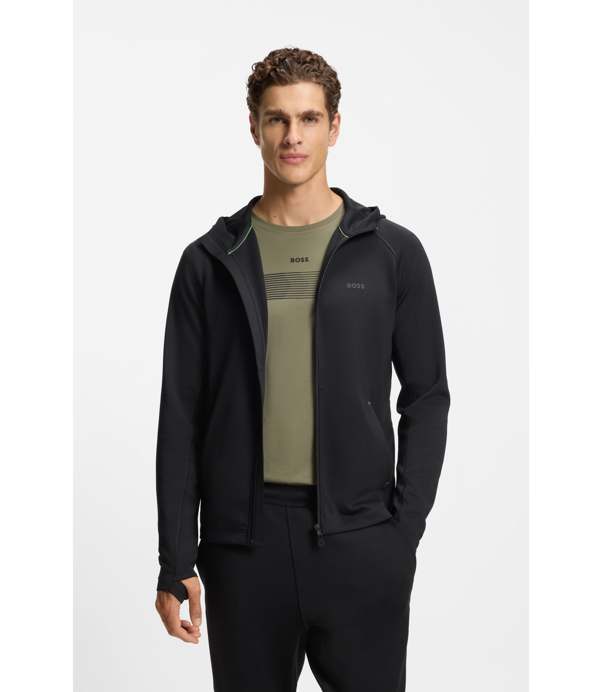 Hoodie mit Reißverschluss und reflektierendem Branding