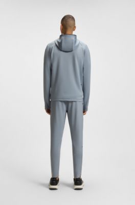 Zip-up hoodie with reflective branding, Grey