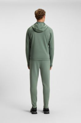 Active Zip-up hoodie with reflective branding, Green