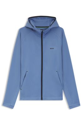 Active Zip-up hoodie with reflective branding, Blue